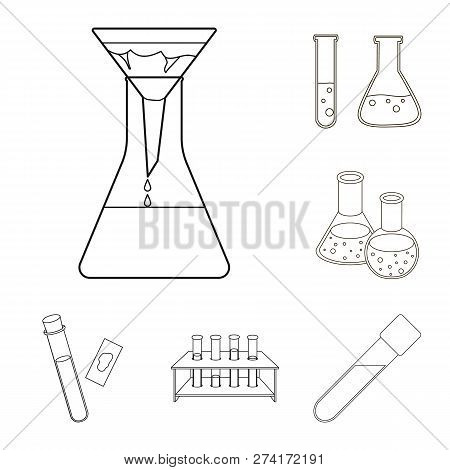Vector Design Of Flask And Laboratory Icon. Collection Of Flask And Equipment Vector Icon For Stock.