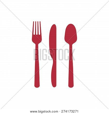 Fork Spoon Knife Vector Icon. Kitchen Utensils Icon Design