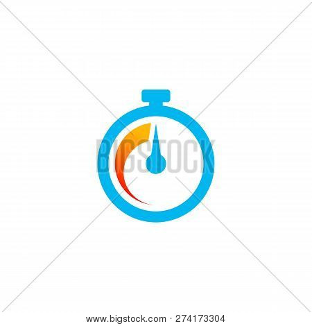 Fast Time Icon Vector In Minimalist Style. Stopwatch Icon Design