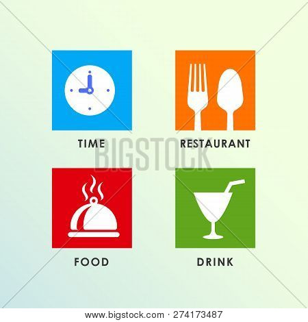 Restaurant Sign Icon Design. Food And Drink Icon Design