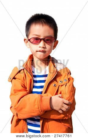 Indossa giacca arancia Boy