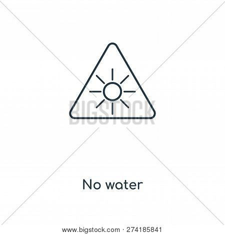 No Water Icon In Trendy Design Style. No Water Icon Isolated On White Background. No Water Vector Ic