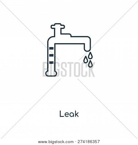 Leak Icon In Trendy Design Style. Leak Icon Isolated On White Background. Leak Vector Icon Simple An