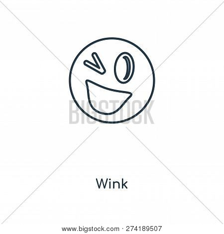 Wink Icon In Trendy Design Style. Wink Icon Isolated On White Background. Wink Vector Icon Simple An