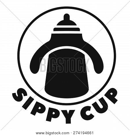Sippy Cup Bottle Logo. Simple Illustration Of Sippy Cup Bottle Vector Logo For Web Design Isolated O