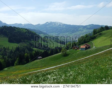 Pastures And Hills Of The Zürchersmühle Village - Canton Of Appenzell Ausserrhoden, Switzerland