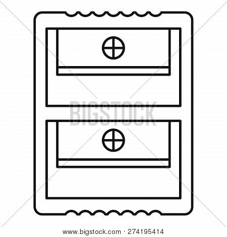 Double Sharpener Icon. Outline Double Sharpener Vector Icon For Web Design Isolated On White Backgro