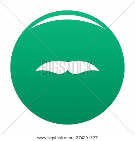Broad Mustache Icon. Simple Illustration Of Broad Mustache Vector Icon For Any Design Green