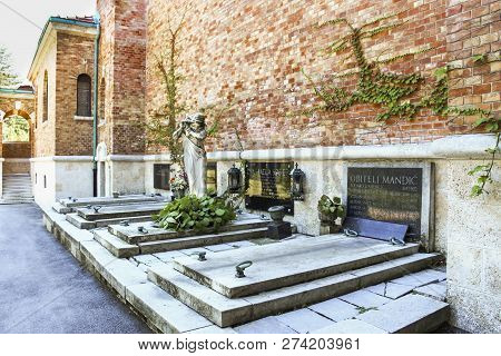 Zagreb, Croatia - 2013: Mirogoj Cemetery Is A Noteworthy Landmark In The City Of Zagreb Where Famous