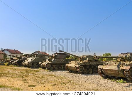 Tanks Display At The Museum Of Army Collections From The Croatian Homeland War