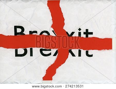 Torn Paper With Word Brexit Representing The Growing Request To Revoke Article 50 To Stop Brexit And