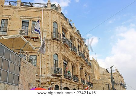 Jerusalem, Israel - September 20, 2017: New Imperial Hotel Close To The Jaffa Gate Within Walking Di
