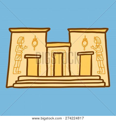 Egypt Temple Icon. Hand Drawn Illustration Of Egypt Temple Vector Icon For Web Design
