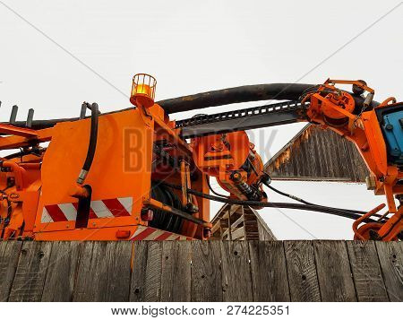 Septic Pumping ,sewage Treatment Machinery Working At A Residentual House.
