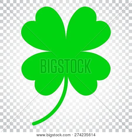 Four Leaf Clover Vector Icon. Clover Silhouette Simple Icon Illu