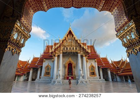 Wat Benchamabophit Dusitvanaram Marble Temple Bangkok‎ During Decoration With Yipeng Lanterns Festiv