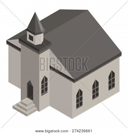 Medieval Church Icon. Isometric Of Medieval Church Vector Icon For Web Design Isolated On White Back