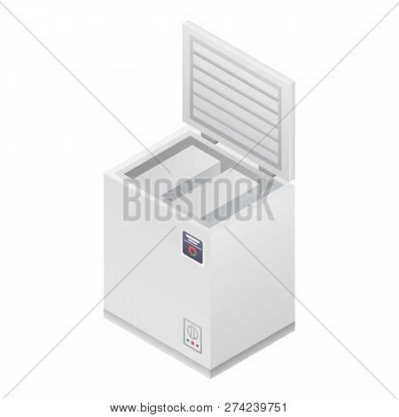 Home Deep Freezer Icon. Isometric Of Home Deep Freezer Vector Icon For Web Design Isolated On White 