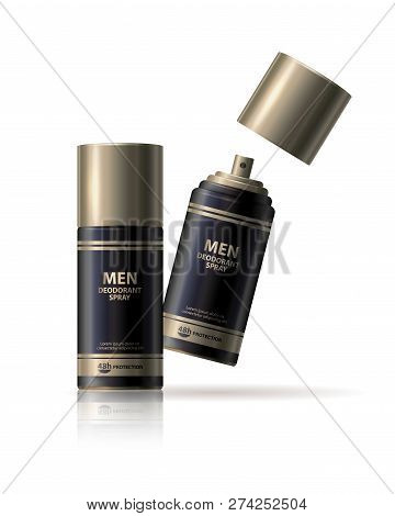 Vector 3d Mockup Glossy Realistic Jar Containers, Batcher For Packing Spray, Cream, Cosmetics Produc