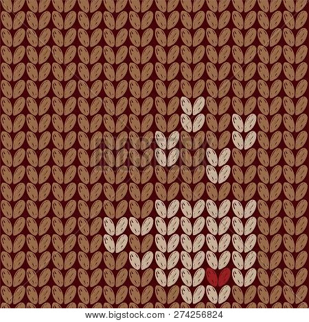 Coffee Cup Simple Seamless Knitted Vector Pattern