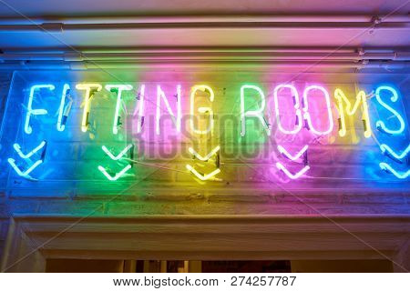 ROME, ITALY - CIRCA NOVEMBER, 2017: fitting rooms sign at Alcott store in Rome. 
