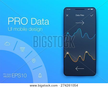 Mobile Phone Application For Analytics. Stock Vector