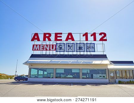 Diner Of A Service Station On A European Motorway.