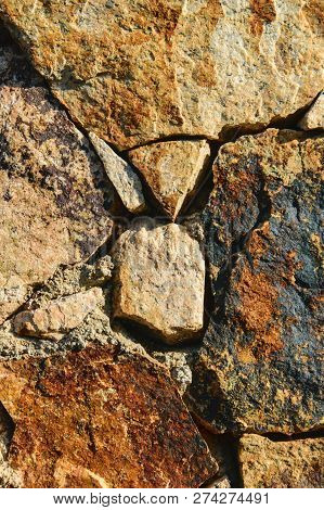 Coloured Stone Wall Texture Background Material, Pattern, Surface