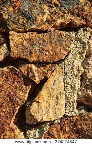 Coloured Stone Wall Texture Background Material, Pattern, Surface