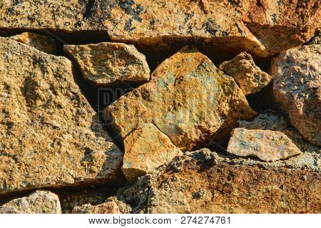 Coloured Stone Wall Texture Background Material, Pattern, Surface