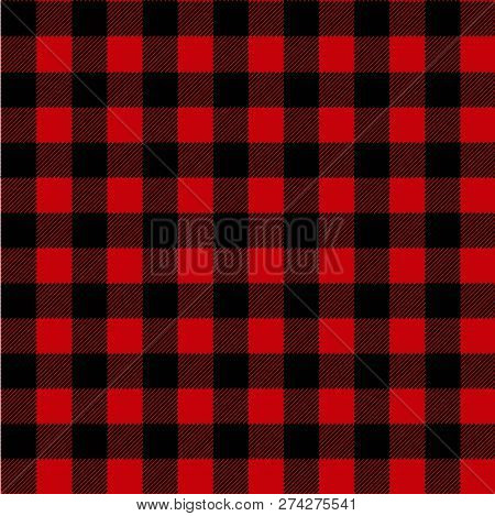Seamless Pattern In Black And Red, Drawing On Fabric