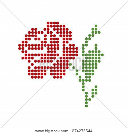 Stylized Drawings Of Roses, Imitation Of Embroidery, Drawing With Dots