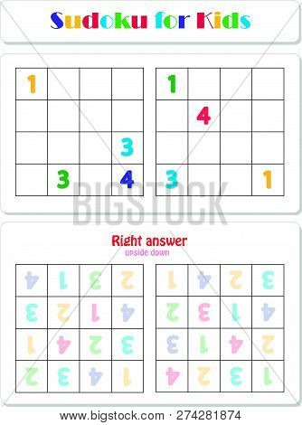Sudoku For Kids With Colorful Numerals
