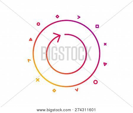 Loop Arrow Line Icon. Refresh Arrowhead Symbol. Navigation Pointer Sign. Gradient Pattern Line Butto