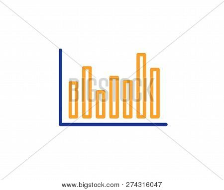 Column Chart Line Icon. Financial Graph Sign. Stock Exchange Symbol. Business Investment. Colorful O