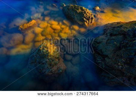 Yanui Beach With Sunrise.this Is Beautiful And Peaceful Place Located In Phuket, Thailand.