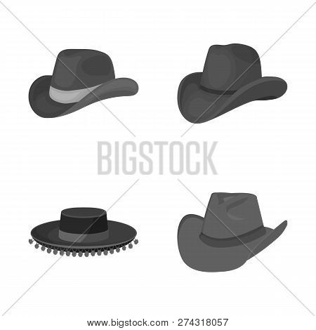 Vector Illustration Of Hat And Cap Sign. Set Of Hat And Model Stock Vector Illustration.
