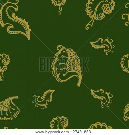 Elegant Seamless Pattern With Hand Drawn Decorative Hibiscus Flowers, Design Elements.