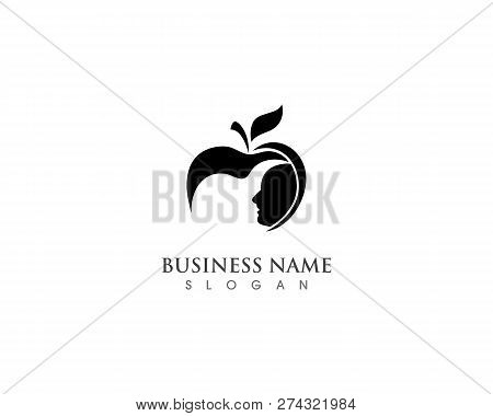 Apple With Face People Black Logo Icon