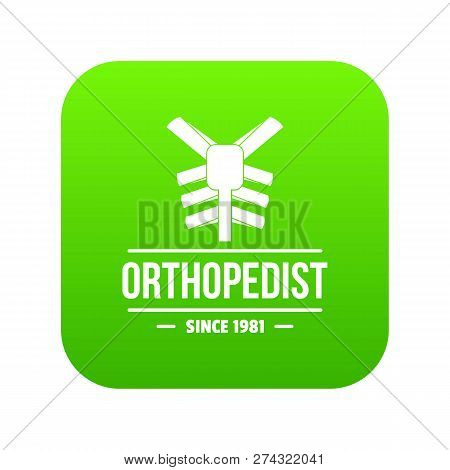 Spine Orthopedic Icon Green Isolated On White Background