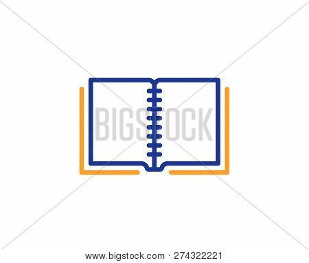 Book Line Icon. Education Symbol. Instruction Or E-learning Sign. Colorful Outline Concept. Blue And