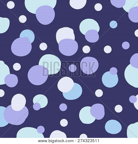 Abstract Pastels Color Circles Hand Drawn Purple Background. Vector Illustration