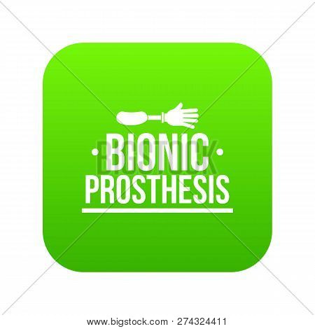 Arm Prosthesis Icon Green Isolated On White Background