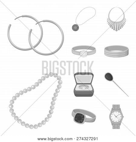 Isolated Object Of Jewelery And Necklace Symbol. Collection Of Jewelery And Pendent Stock Symbol For