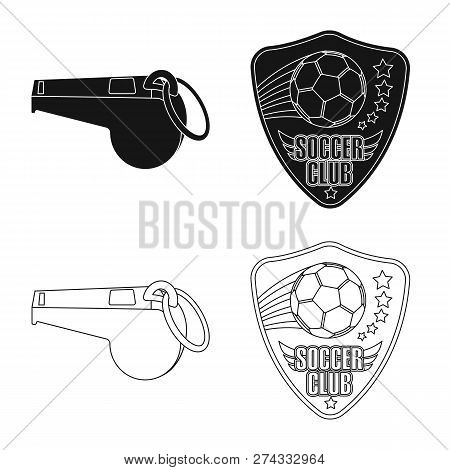 Vector Design Of Soccer And Gear Symbol. Set Of Soccer And Tournament Stock Vector Illustration.