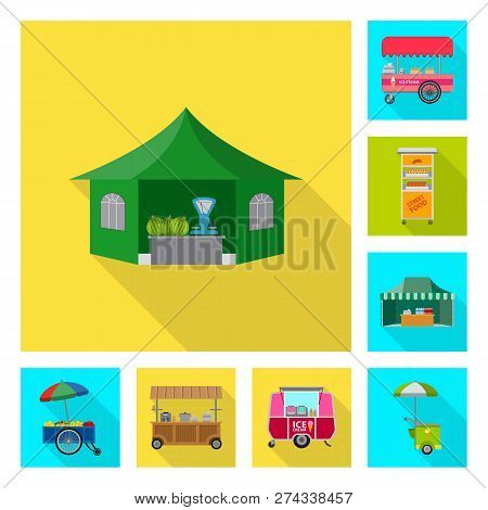 Vector Design Of Market And Exterior Icon. Set Of Market And Food Vector Icon For Stock.