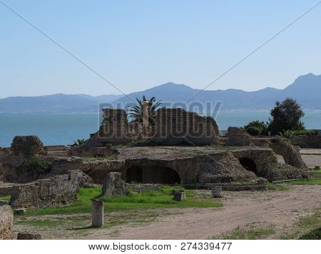 Carthago Ruins Of Capital City Of The Ancient Carthaginian Civilization. Unesco World Heritage Site.