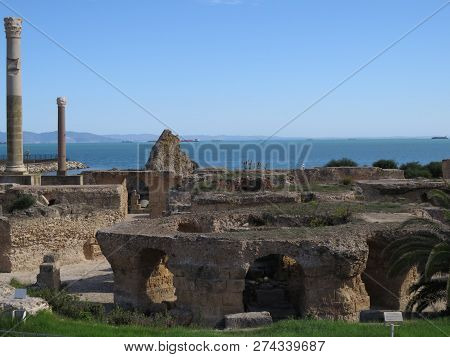 Carthago Ruins Of Capital City Of The Ancient Carthaginian Civilization. Unesco World Heritage Site.