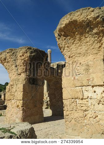Carthago Ruins Of Capital City Of The Ancient Carthaginian Civilization. Unesco World Heritage Site.