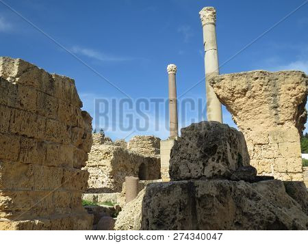 Carthago Ruins Of Capital City Of The Ancient Carthaginian Civilization. Unesco World Heritage Site.